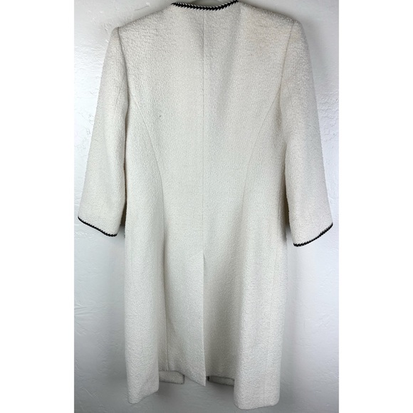 Moda International Womens Size 2 Open Front Ivory Textured 3/4 sleeve - Picture 3 of 9